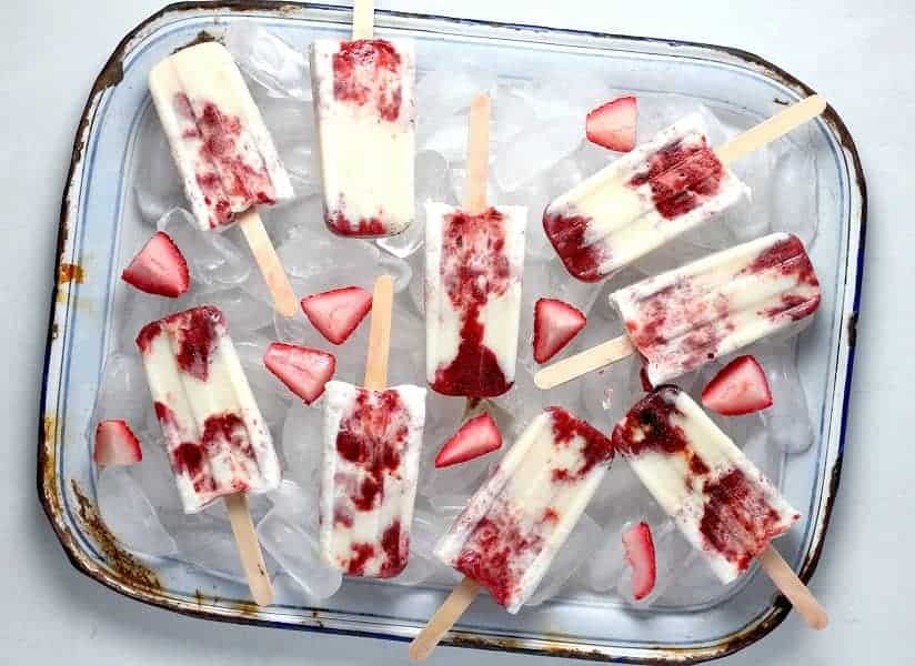Yogurt and fruit popsicles